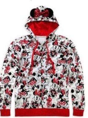 Disney Minnie Mouse Red & White Sequin Ear Hoodie